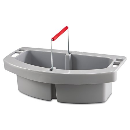 RUBBERMAID COMMERCIAL Maid Caddy, 2-Compartment, 16w x 9d x 5h, Gray FG264900GRAY